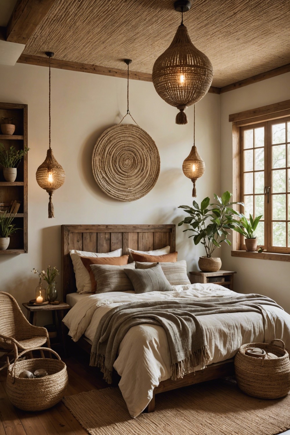 Artisan's Retreat: Hanging Hand-Blown Glass Pendants in Earth Tones
