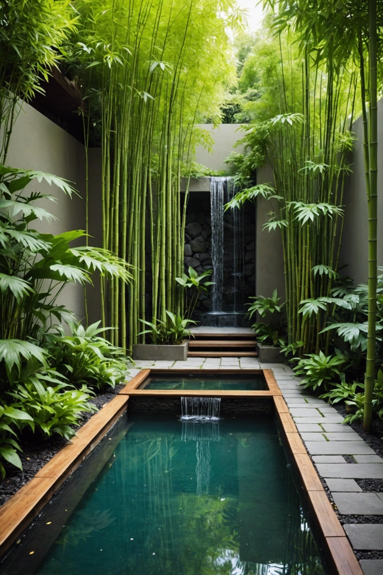 Bamboo Waterfall Feature