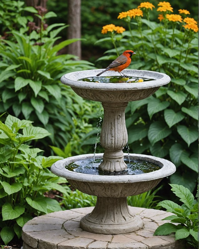 Bird Bath made from a Stone Bowl