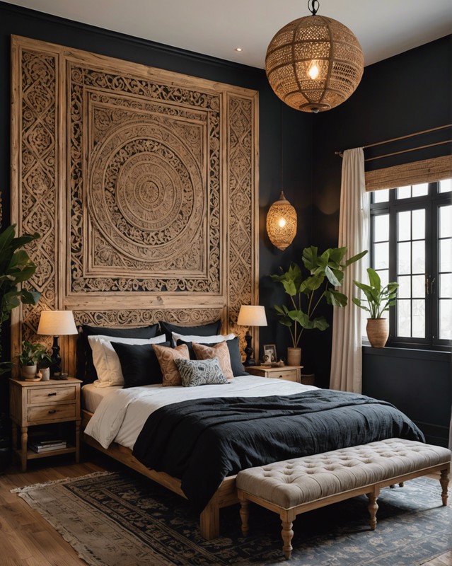 Black and Natural Wood Decor