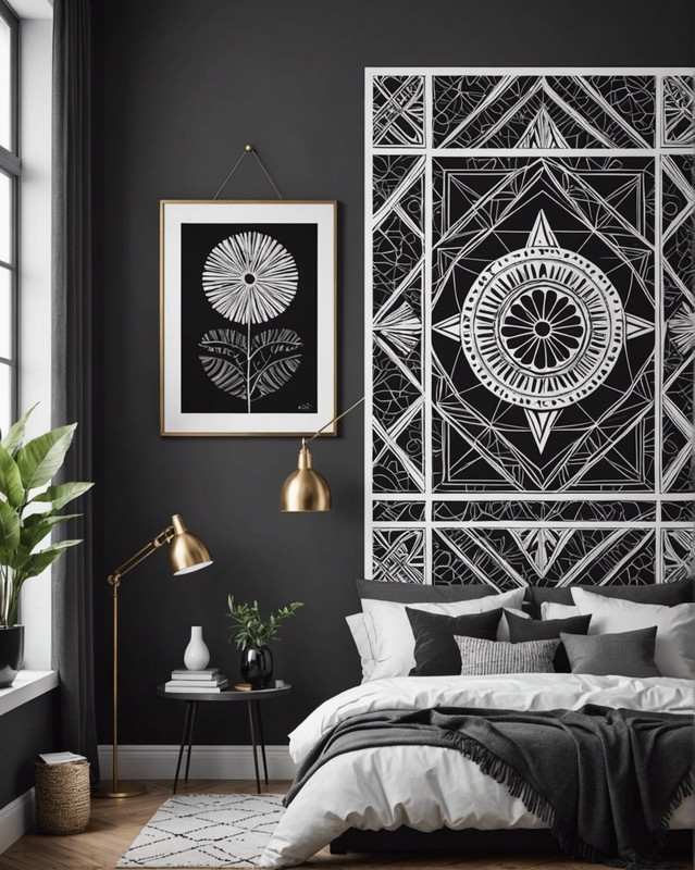 Black and White Geometric Art Print