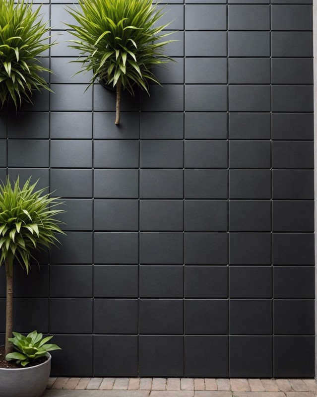 Black Fan Shaped Tiles