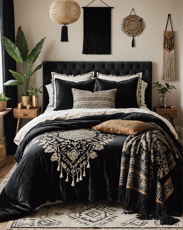 Black Velvet Bedding Accents
