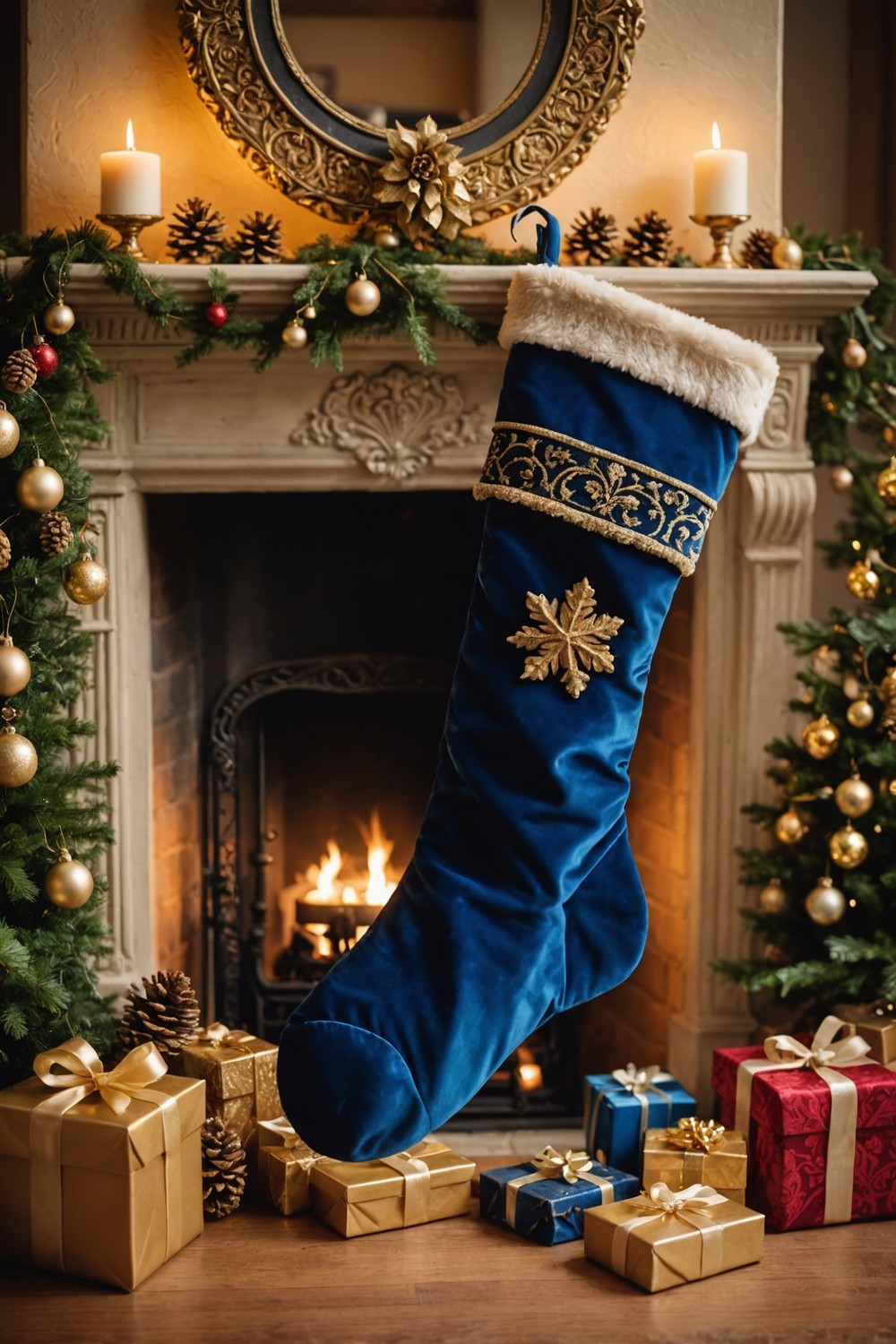 Blue Velvet Stocking