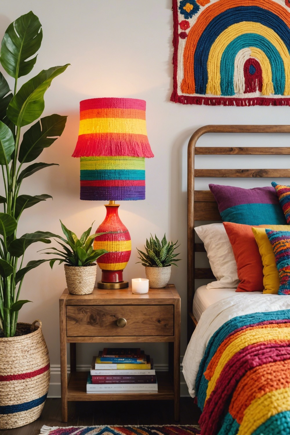 Bohemian Lighting with Rainbow Glass Shades