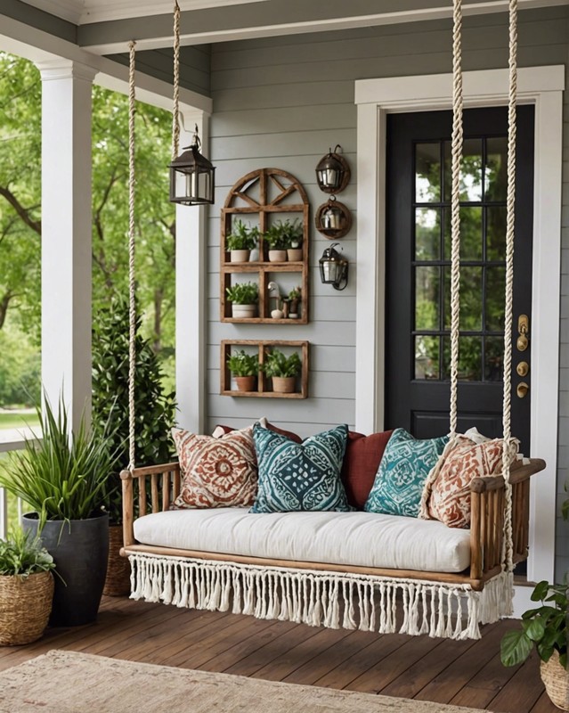 Boho Fringe Porch Swing