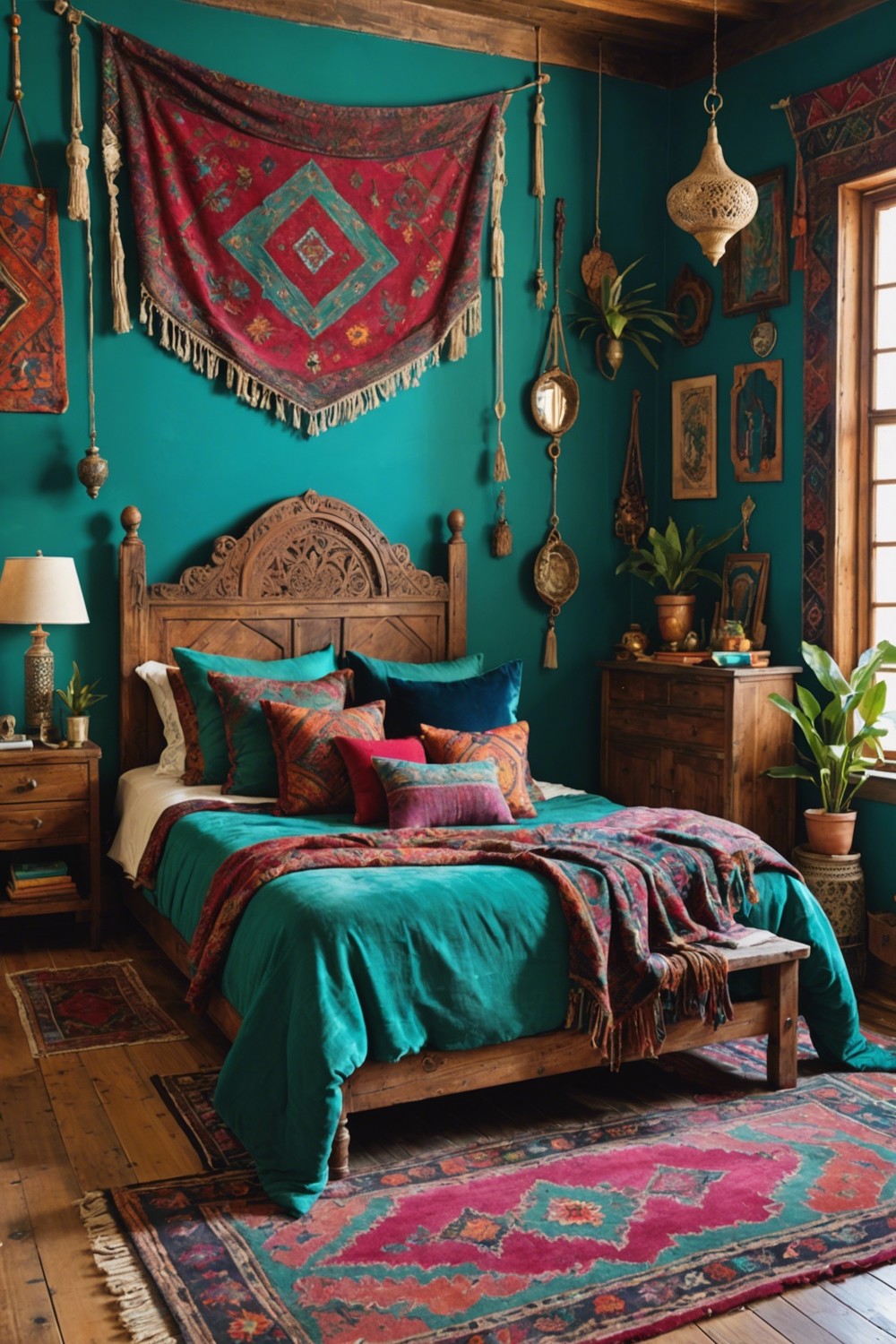 Bold and Bright Bohemian Boudoir