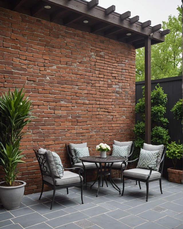Brick and Stucco Patio Wall