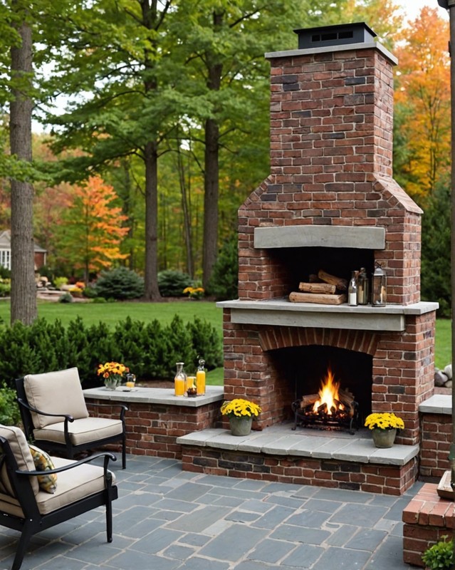 Brick Fireplace
