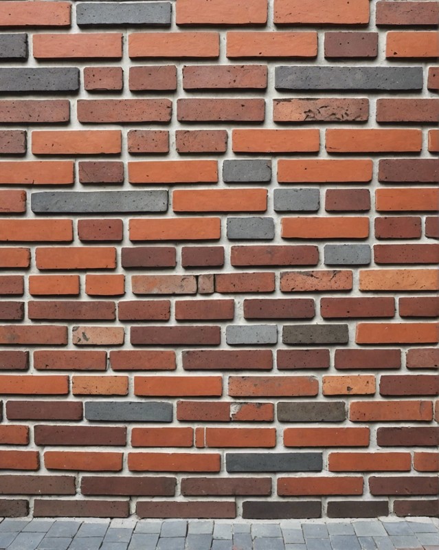 Brick Wall with Mosaic Tile Inlay