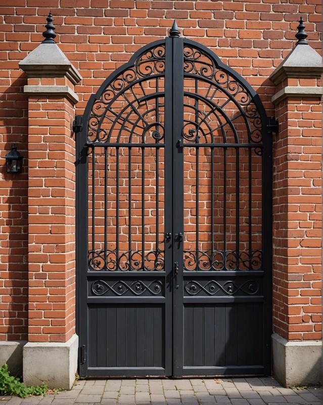 Brick Wall with Ornamental Gates