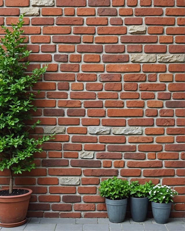 Brick Wall with Stone Accents
