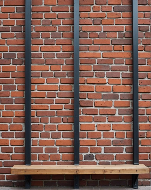 Brick Wall with Wood and Metal Accents