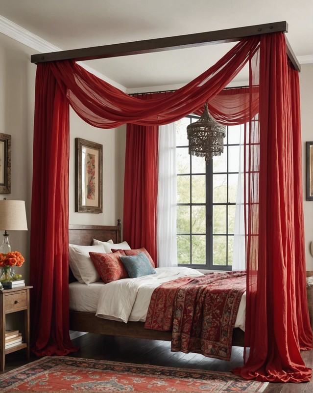 Canopy Bed with Sheer Curtains
