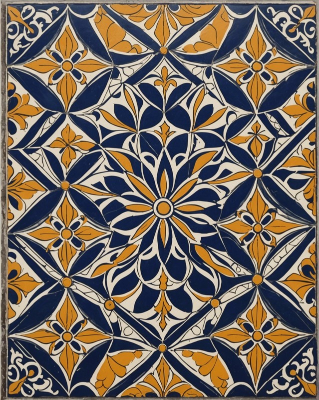 Cement Tile in Geometric Pattern