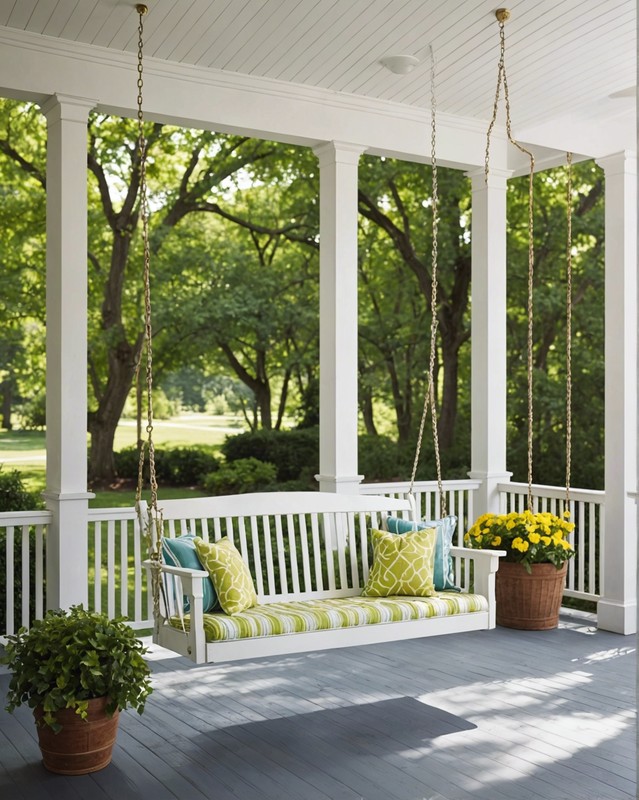 Classic White Porch Swing