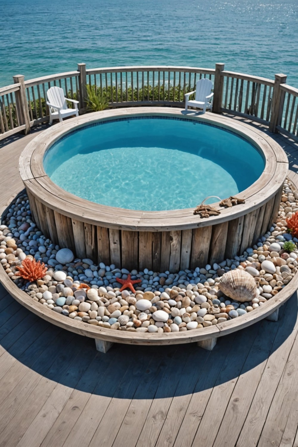 Coastal-Inspired Deck with Driftwood Accents