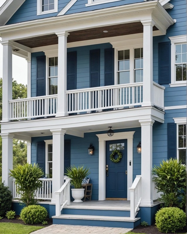 Coastal Blue with White Trim