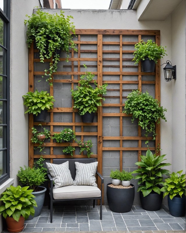 Concrete Block Wall with Trellis