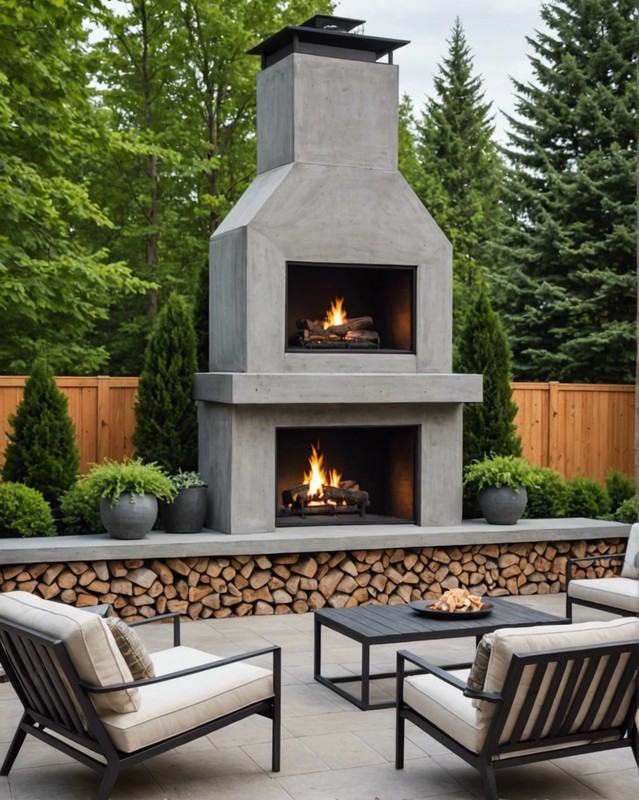 Concrete Fireplace
