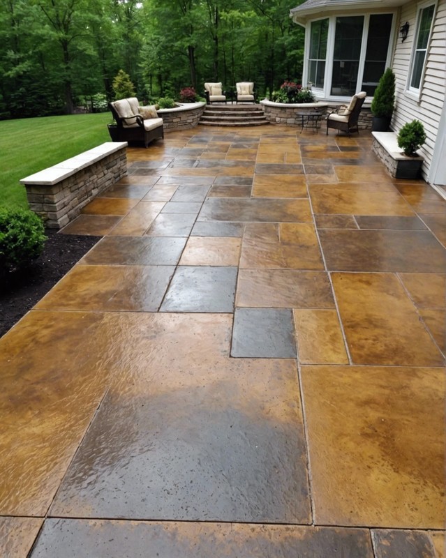 Concrete Patio with Acid Stain