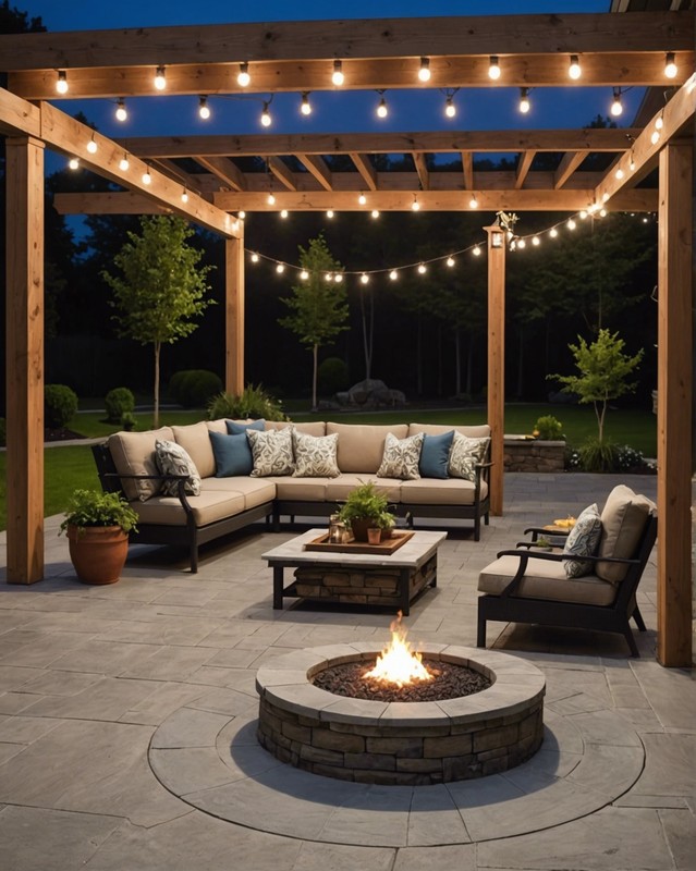 Concrete Patio with Custom Lighting