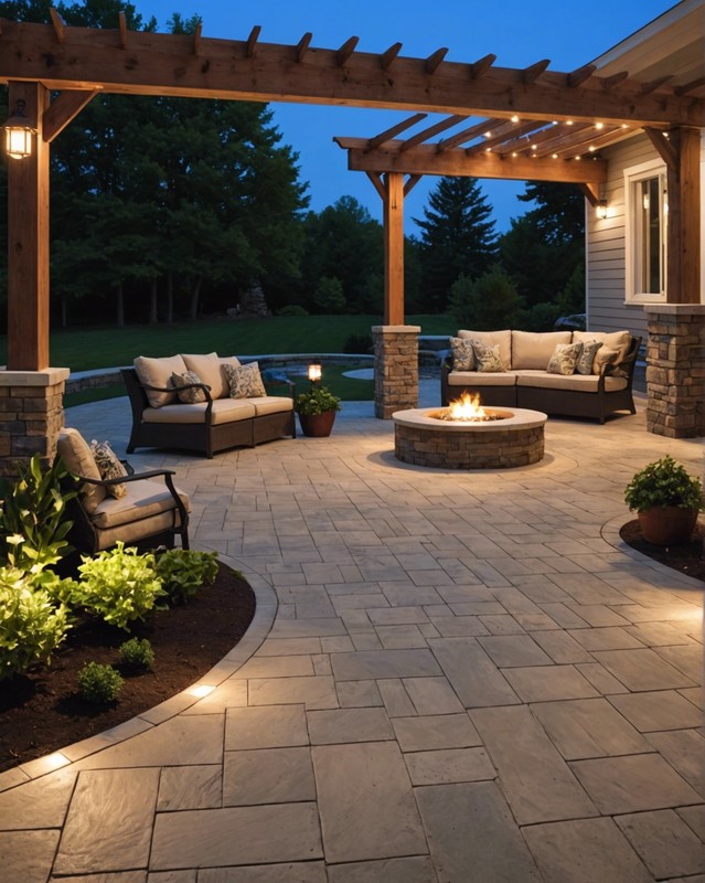 Concrete Patio with Custom Lighting