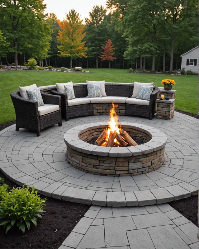 Concrete Patio with Fire Pit