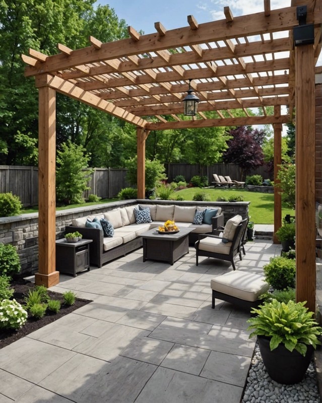 Concrete Patio with Pergola