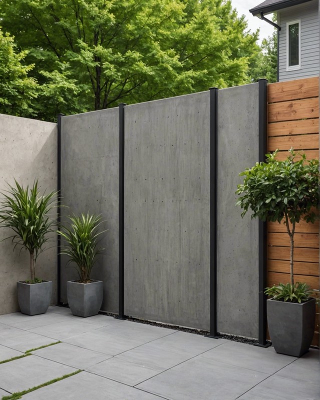 Concrete Patio with Privacy Screen