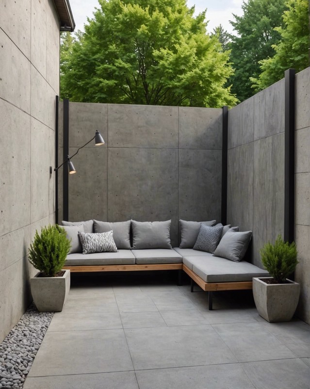 Concrete Patio with Privacy Screen