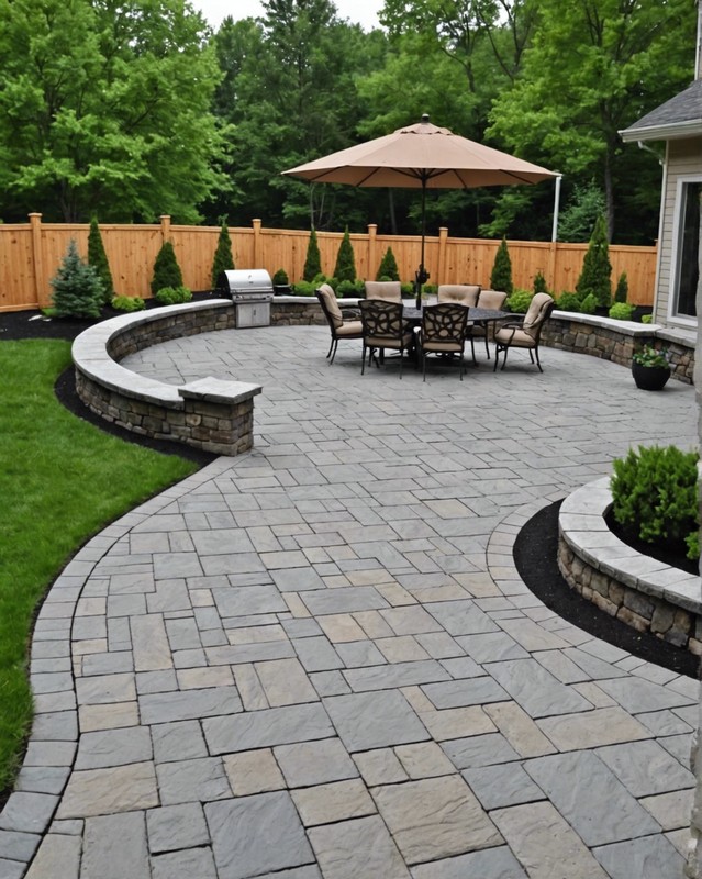 Concrete Patio with Stone Accents