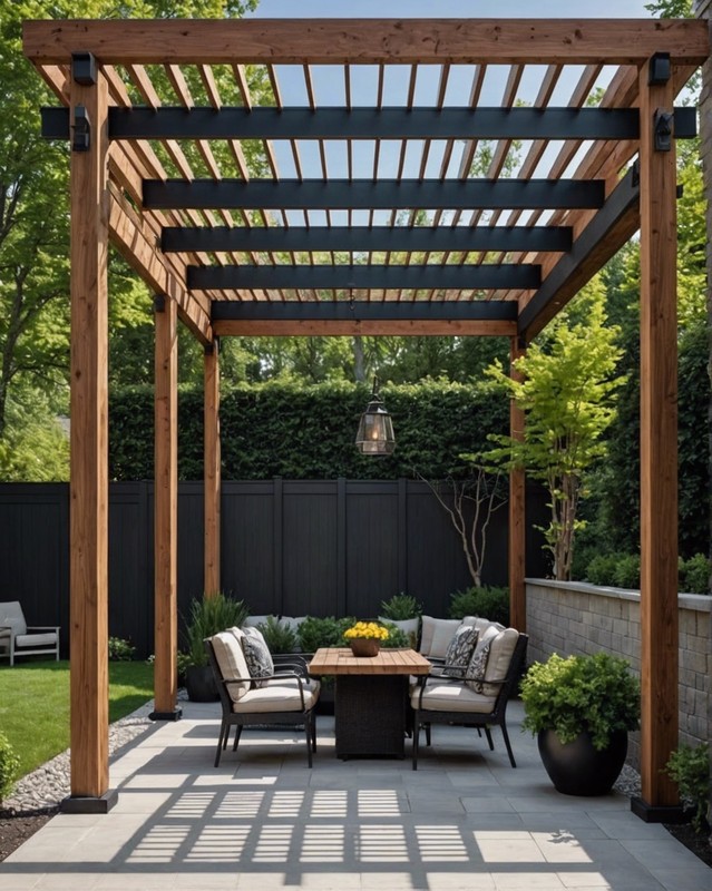 Contemporary Pergola with Shade Panels