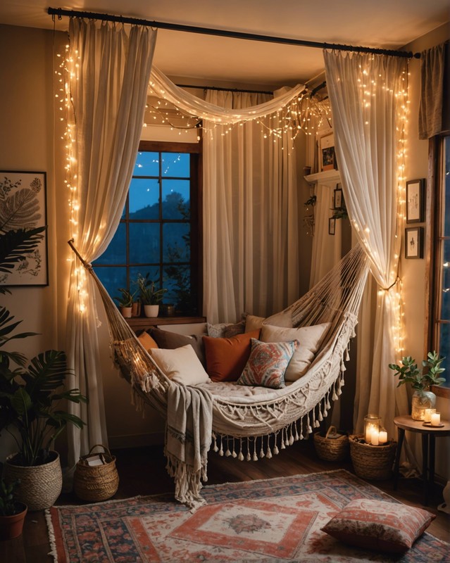 Corner Cozy: Nestle a Hammock in a Cozy Bedroom Corner
