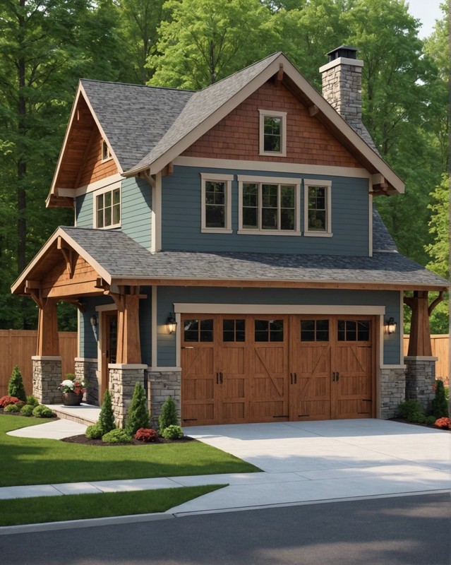 Craftsman Garage with Porch