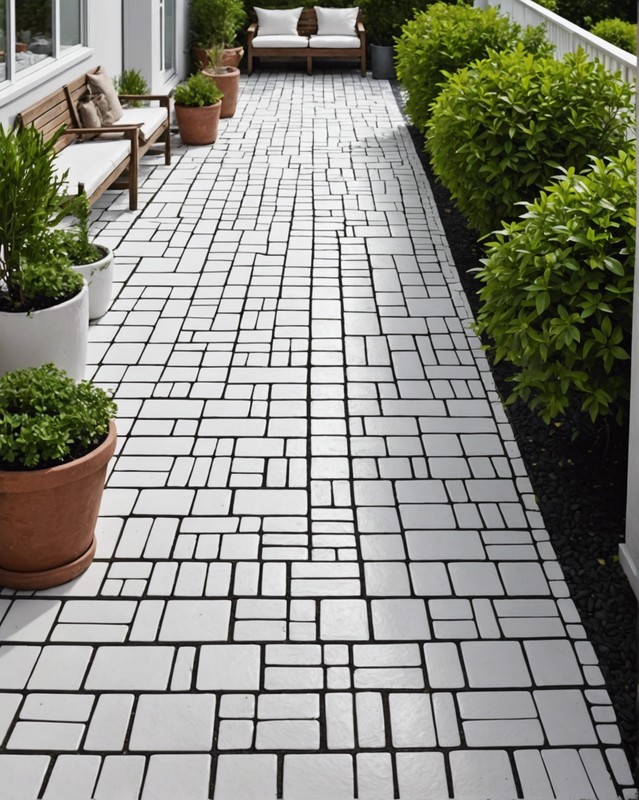 Create a white mosaic patio