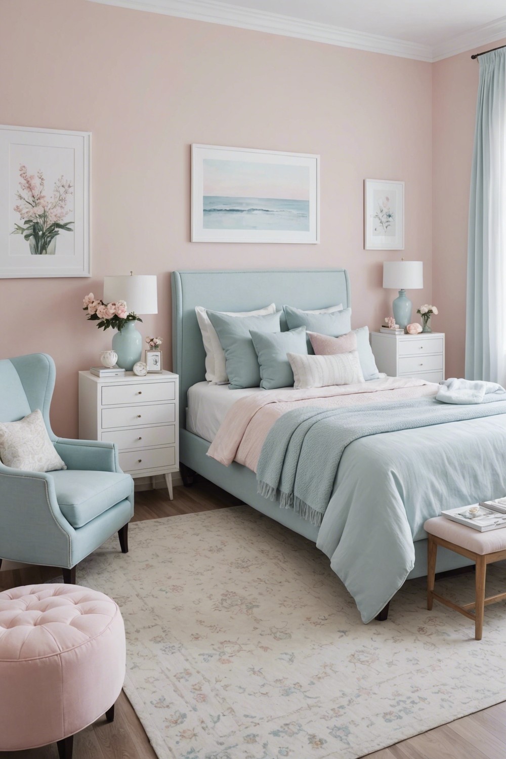 Crisp Whites and Soft Pastels Harmony