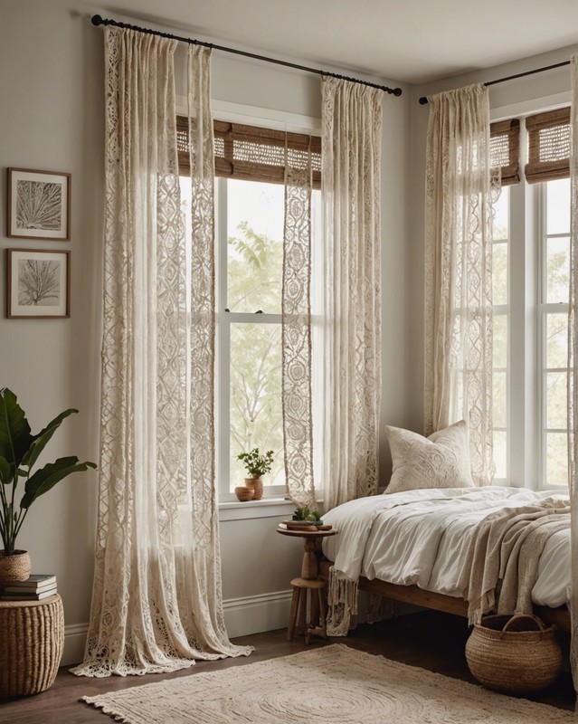 Crochet lace curtains