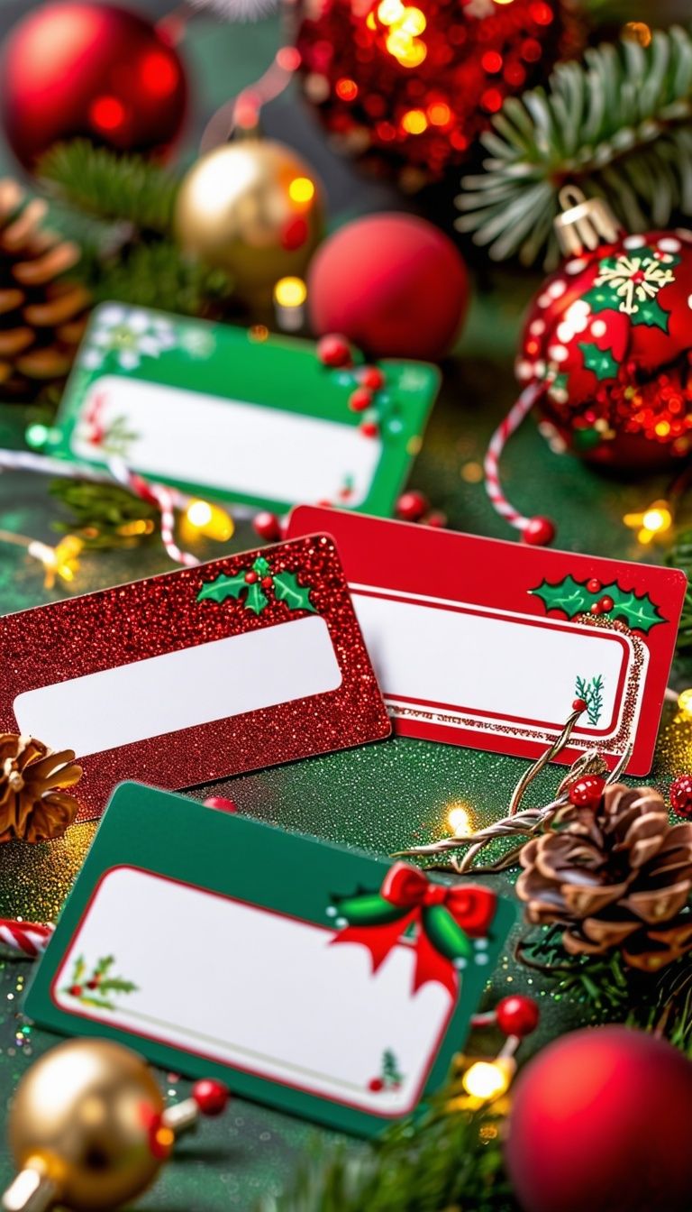 Customizable Name Tags with Holiday Flair