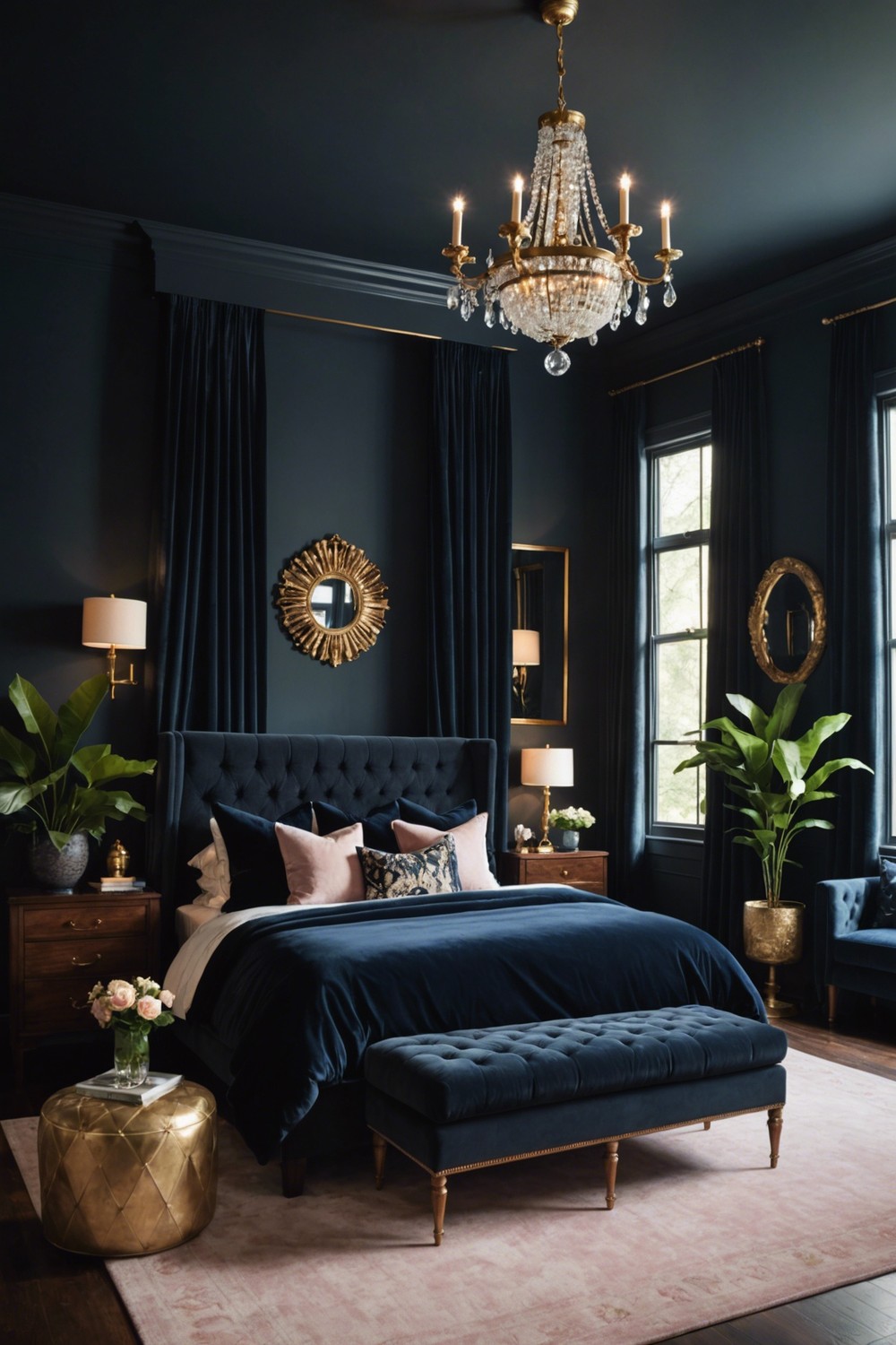Dark and Dramatic with Accents of Blush
