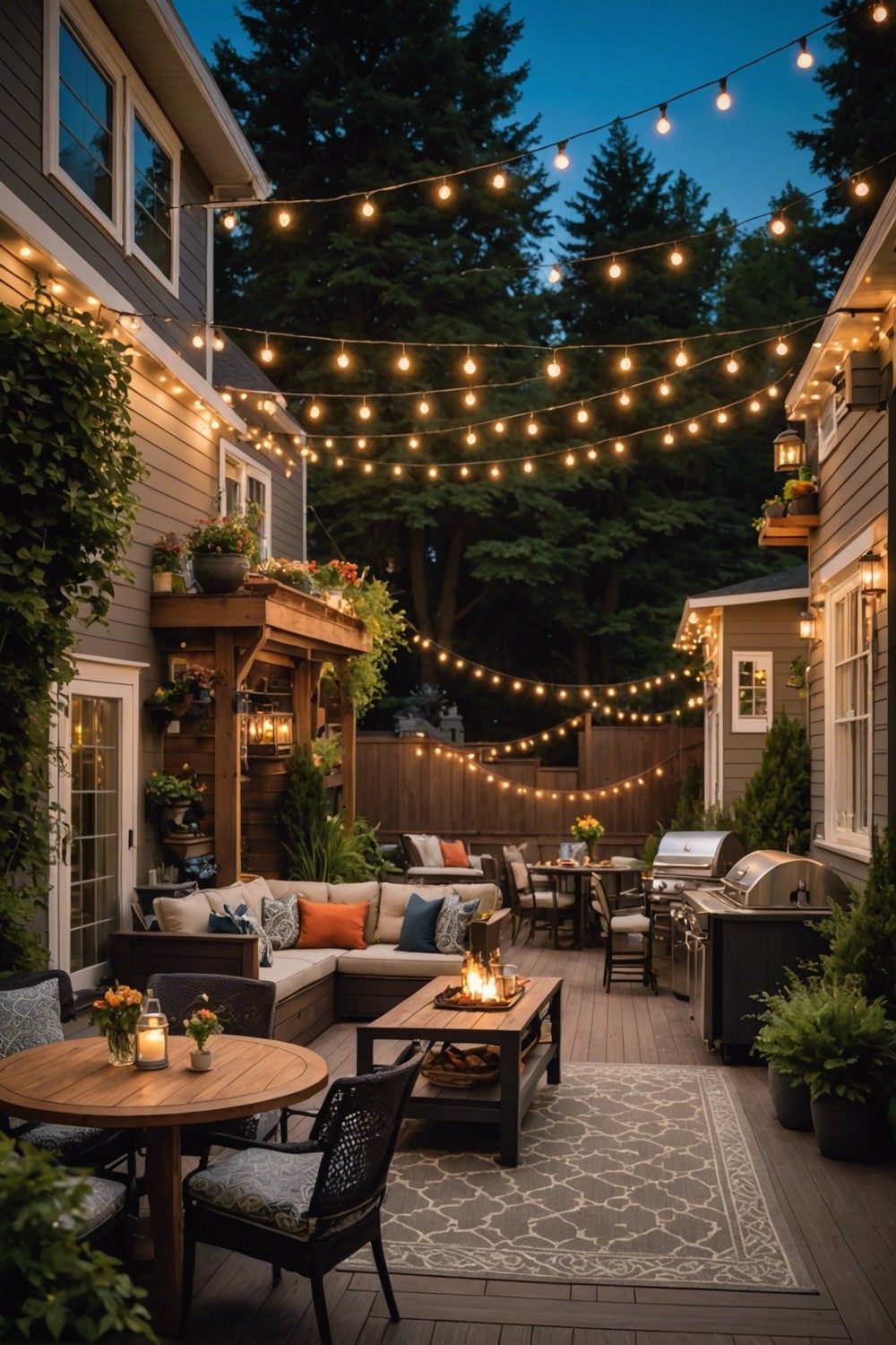Deck with Built-in Outdoor Kitchen