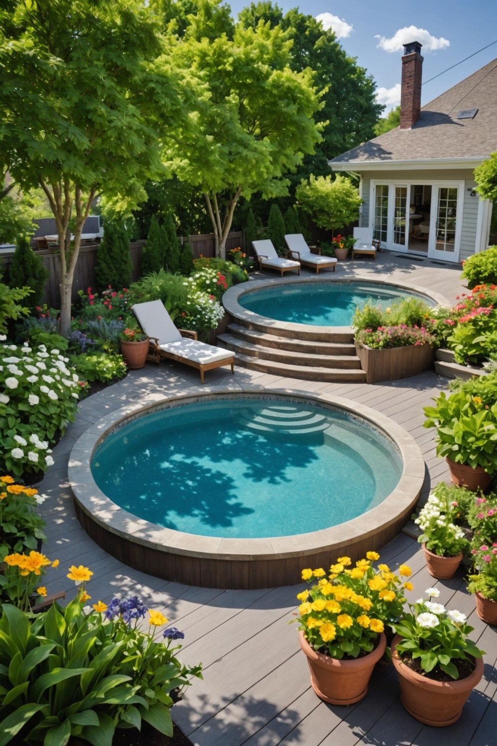 Deck with Integrated Planter Boxes