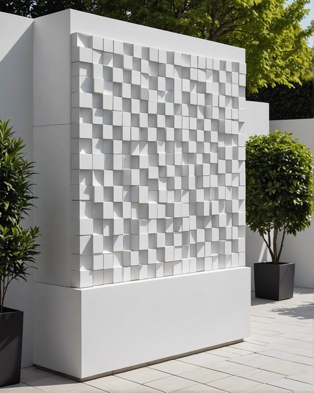 Display white artwork or sculptures