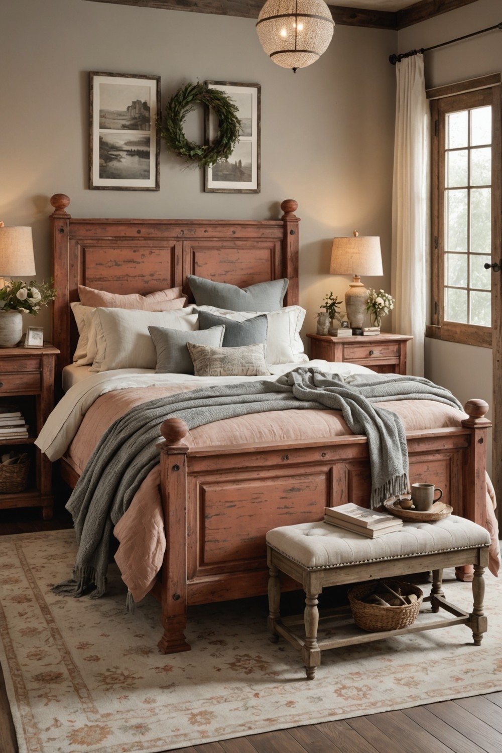 Distressed Terracotta Wooden Furniture
