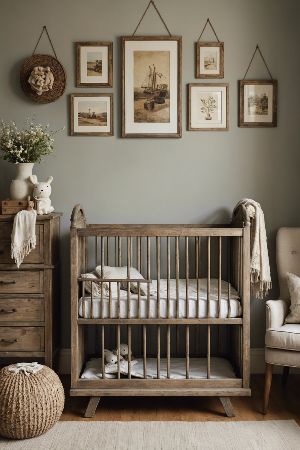 Distressed Wood Cradle Chic