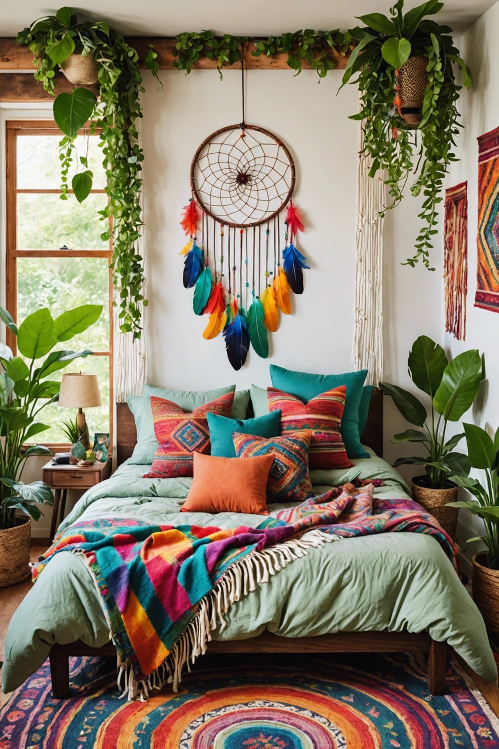 DIY Dreamcatchers with Rainbow Feathers