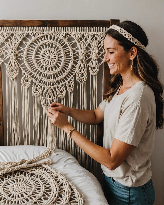 DIY macrame headboard