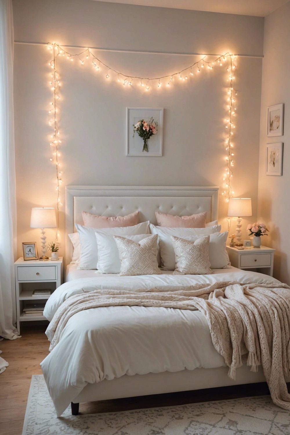 Dreamy Atmosphere: Soft White Lighting with Pastel Hues