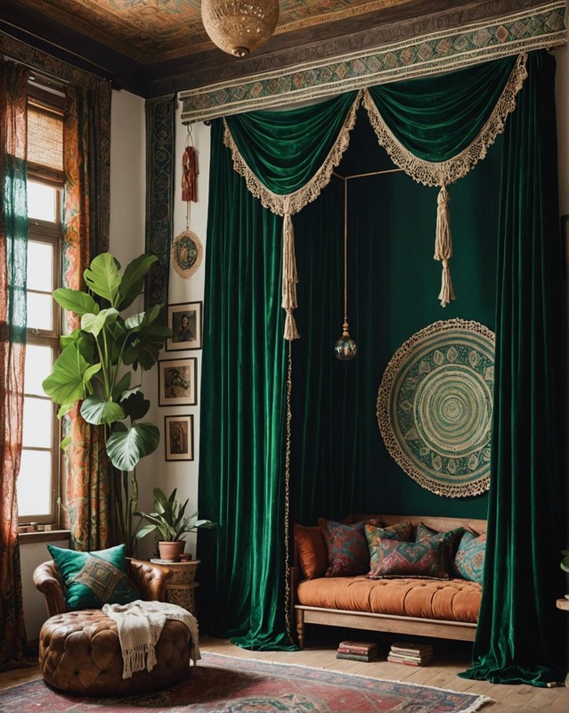 Emerald Green Velvet Curtains