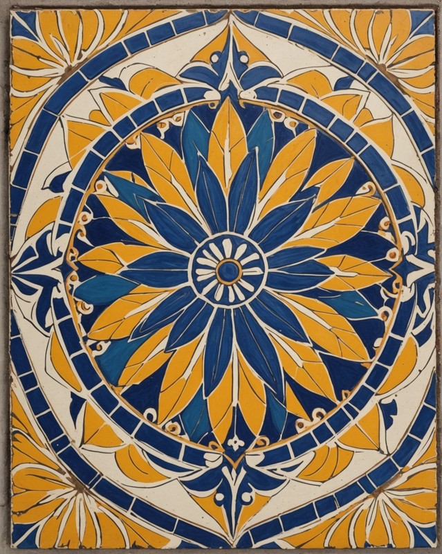 Encaustic Tile in Starburst Pattern